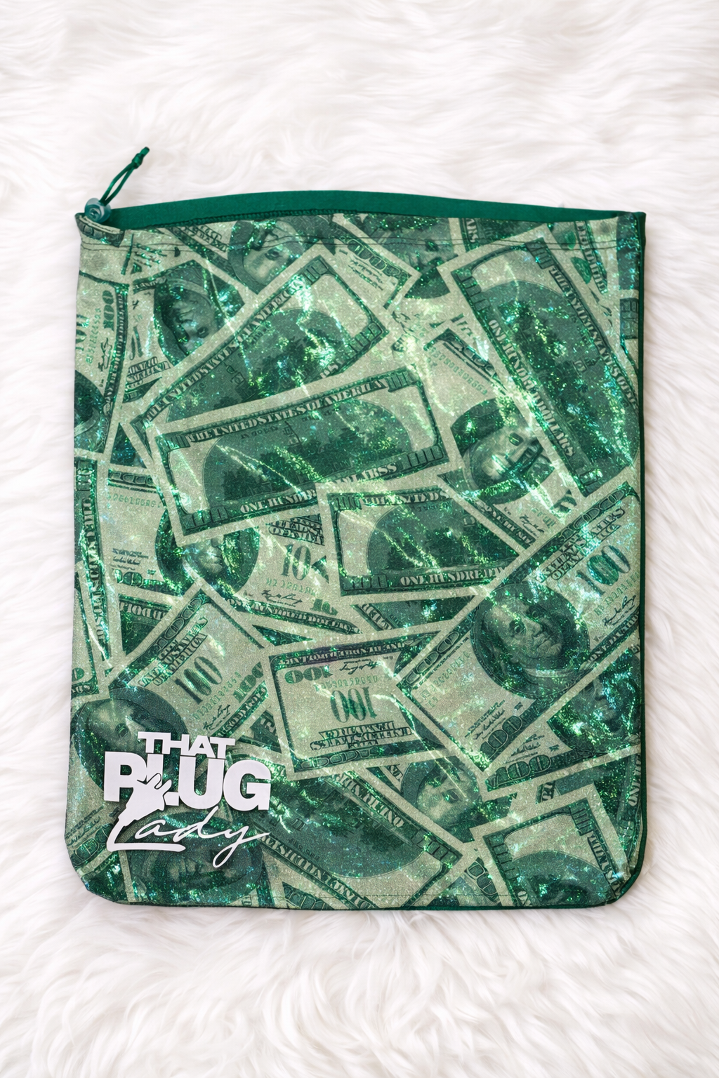 Green Money Glitter Bag