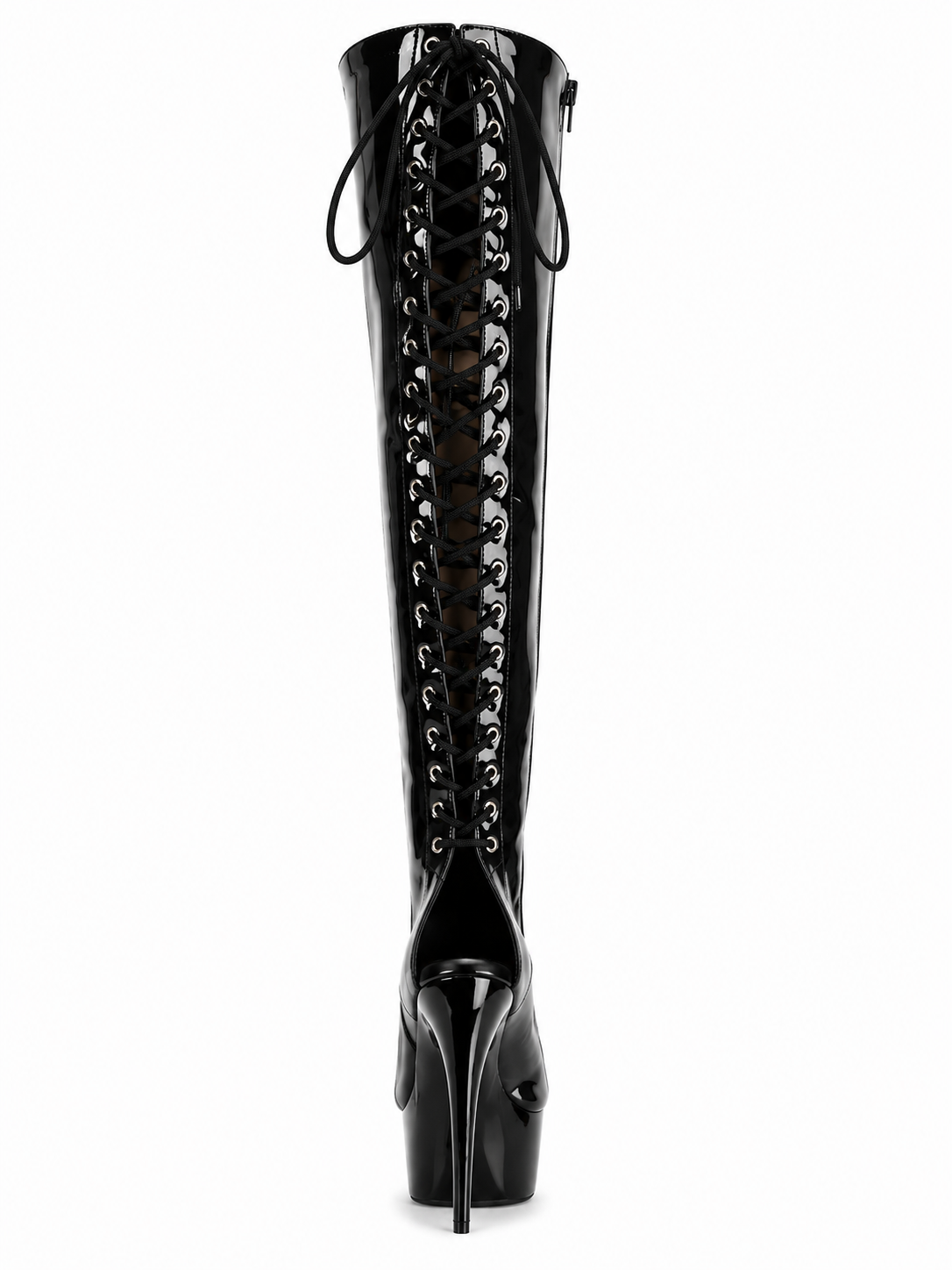 Patent Thigh High Black Boots