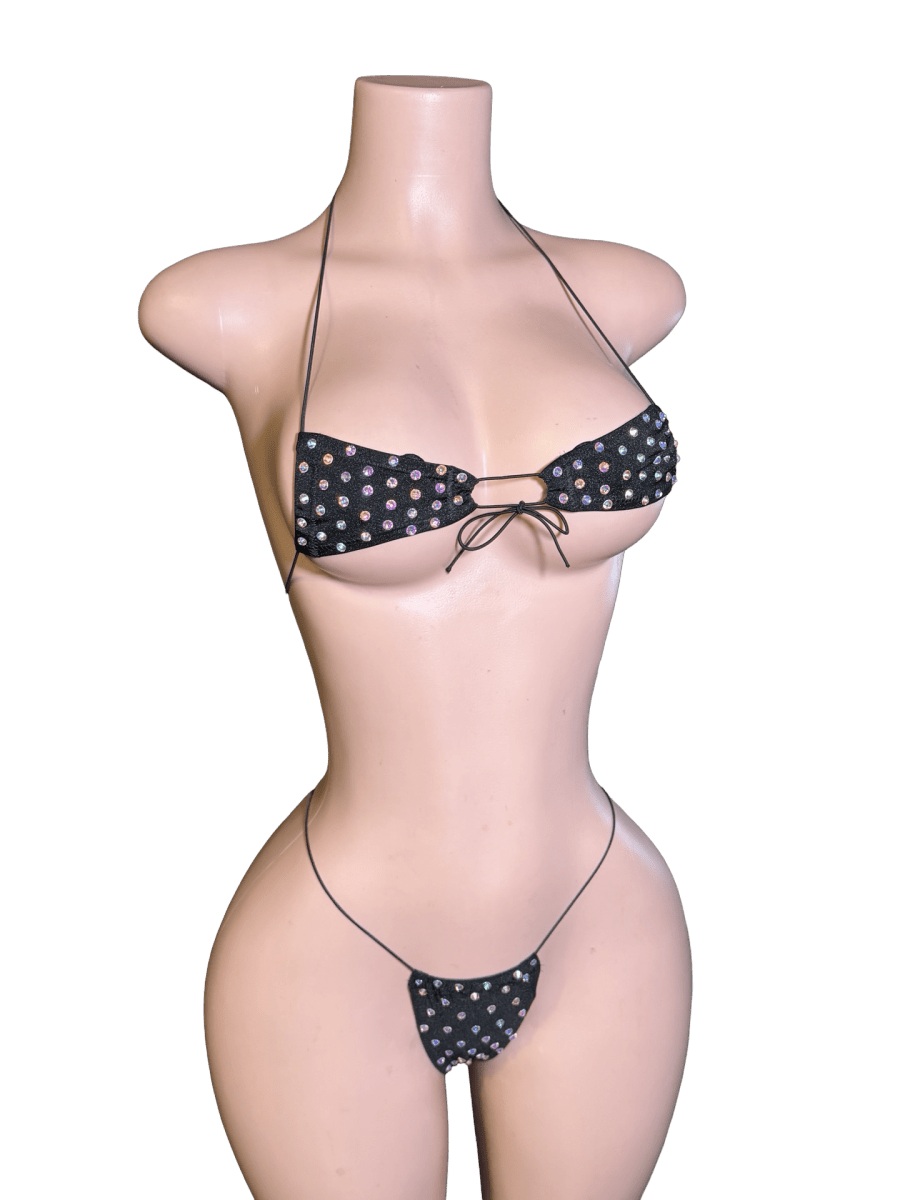 Blinged Black Micro Bikini - That Plug Lady