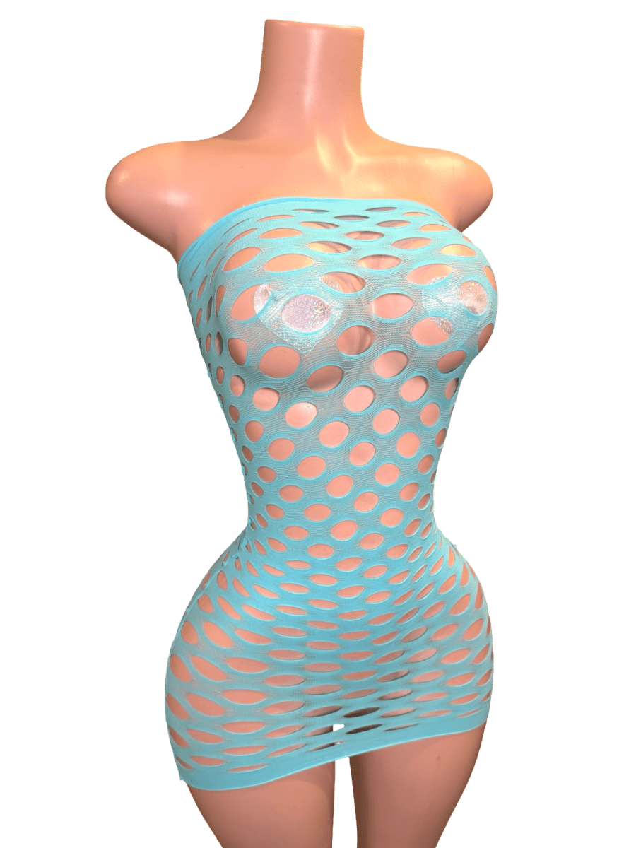 Bubble Pop Dress - Blue - That Plug Lady