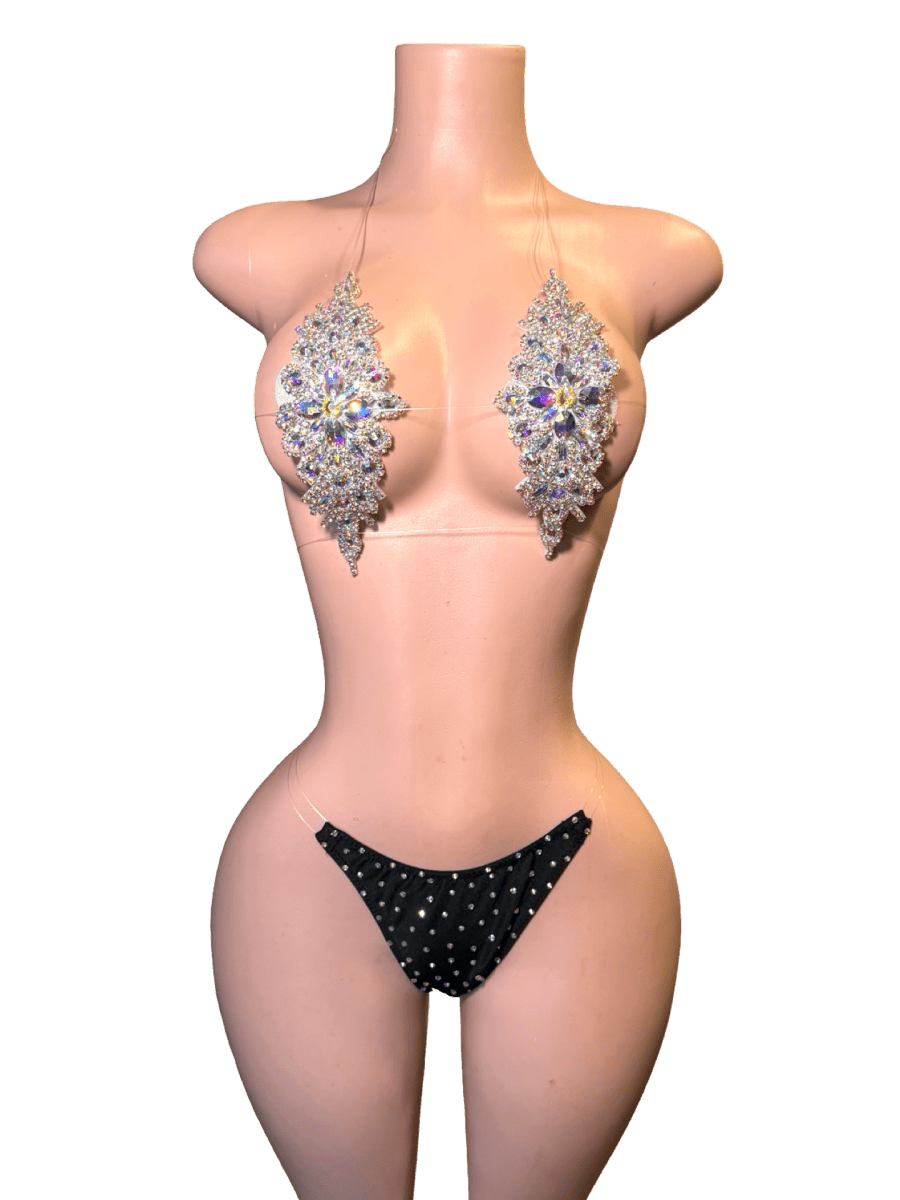 Glacier Crystal w/ Black String Thong - That Plug Lady