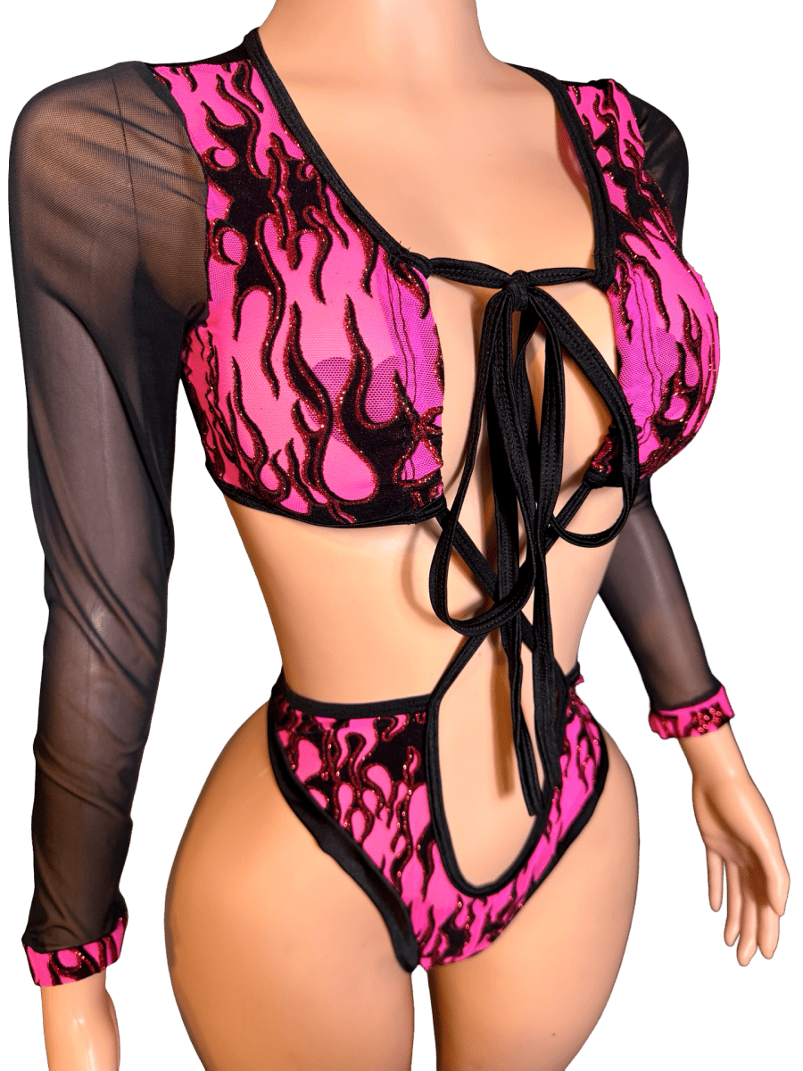 Pink CrossFlamez Bodysuit - That Plug Lady