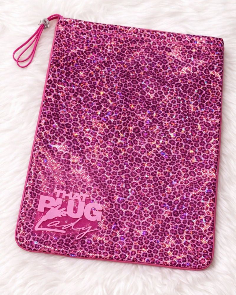 Pink Leopard Glitter Money Bag - That Plug Lady