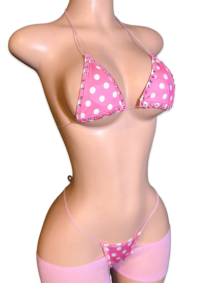 Pink Polka Dot Bikini Set