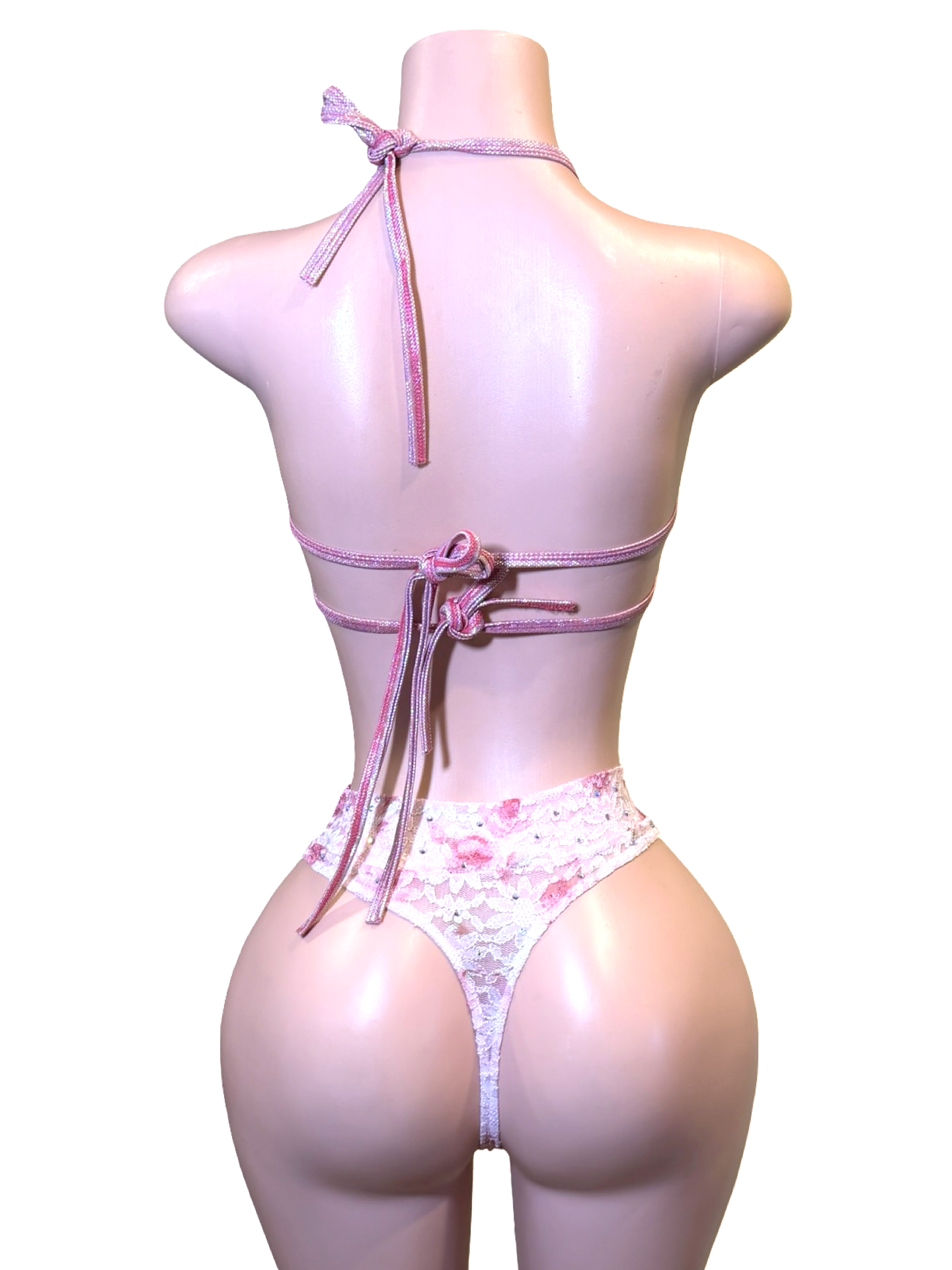 Rose Lace Cutout Bikini Set