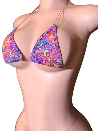 Neon Boa Bikini Set