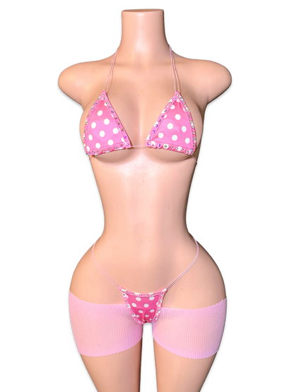 Pink Polka Dot Bikini Set