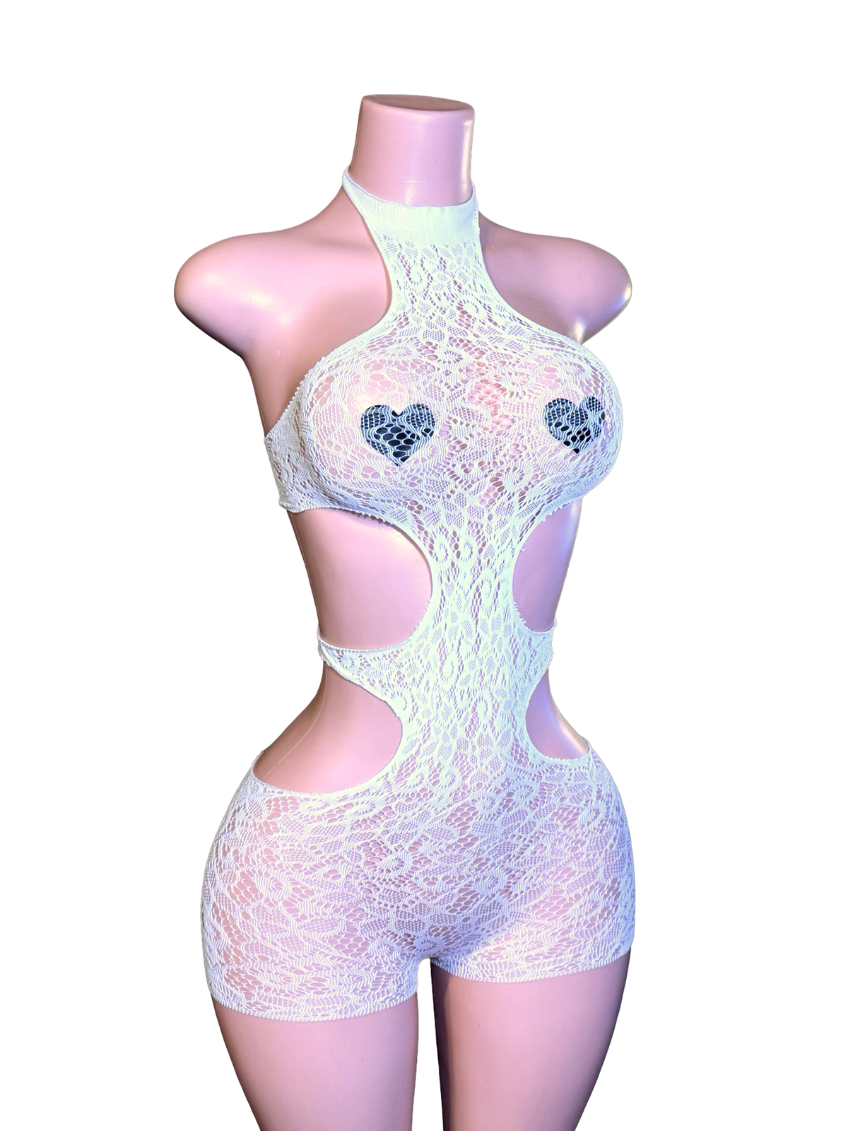 Cutout Lace Romper - White