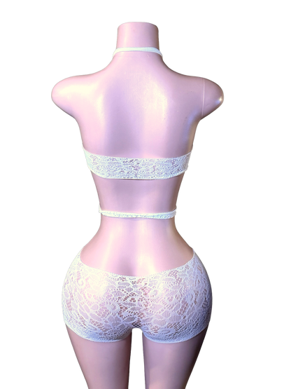 Cutout Lace Romper - White