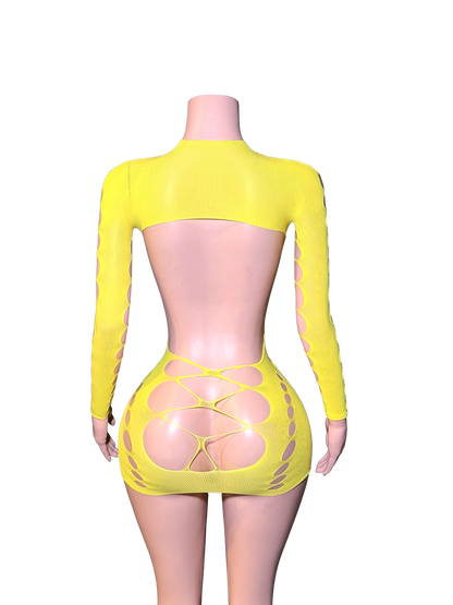 Pop Out Dress - Yellow