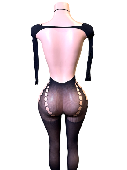 Black Cutout Catsuit