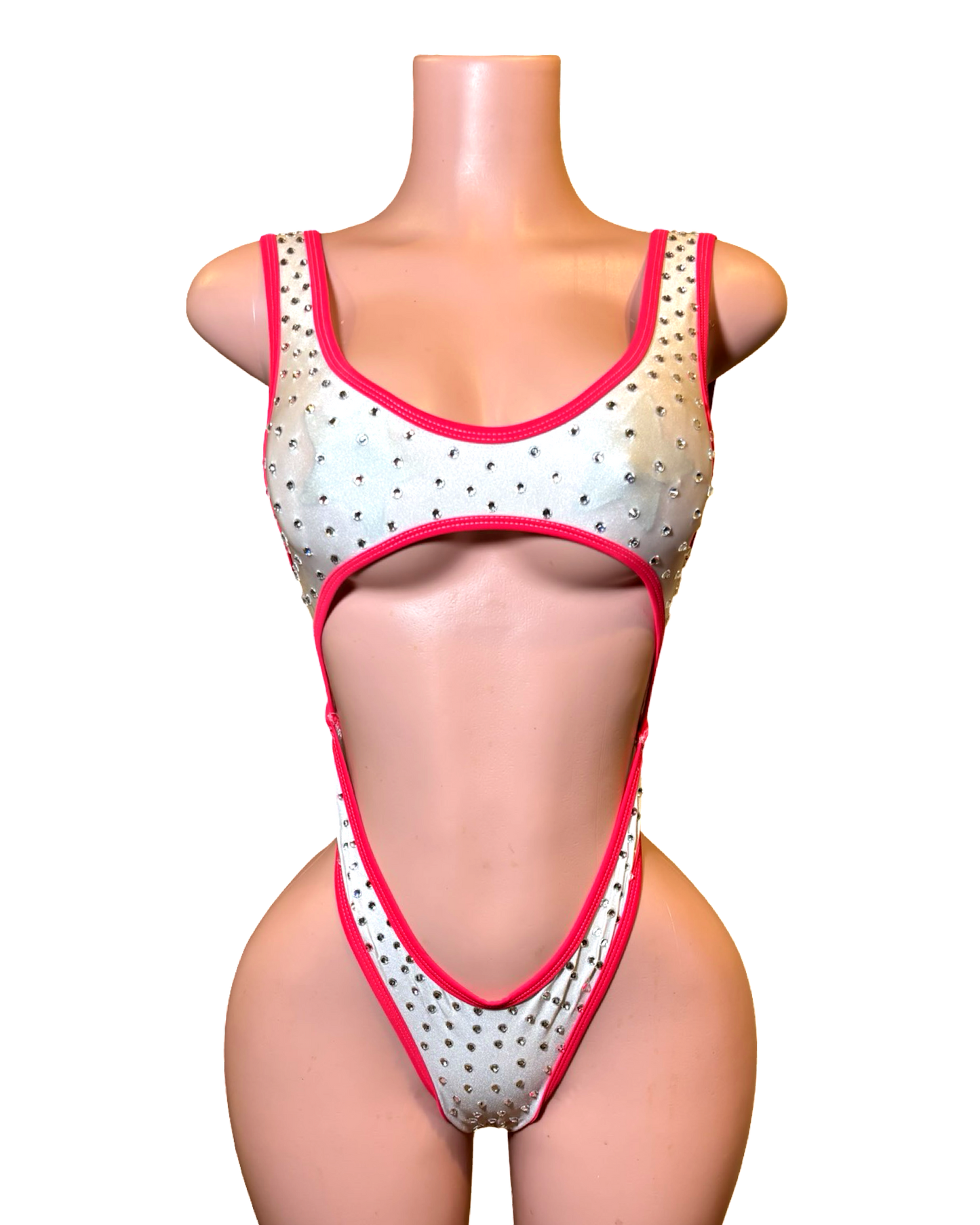 Rhinestone Cutout Bodysuit