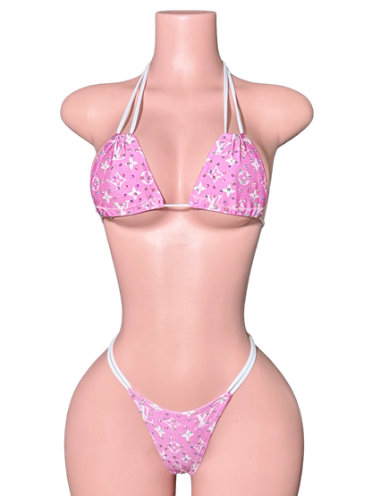 Pink LV Bikini - Thick String