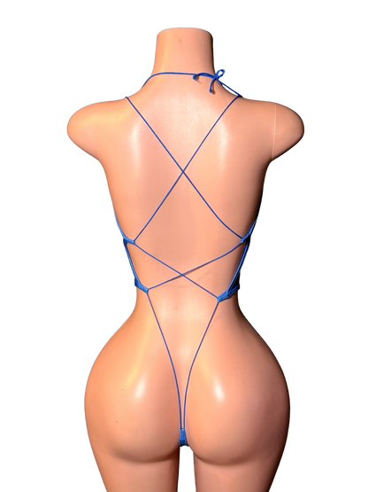 Blue Belle Tie Front One Piece