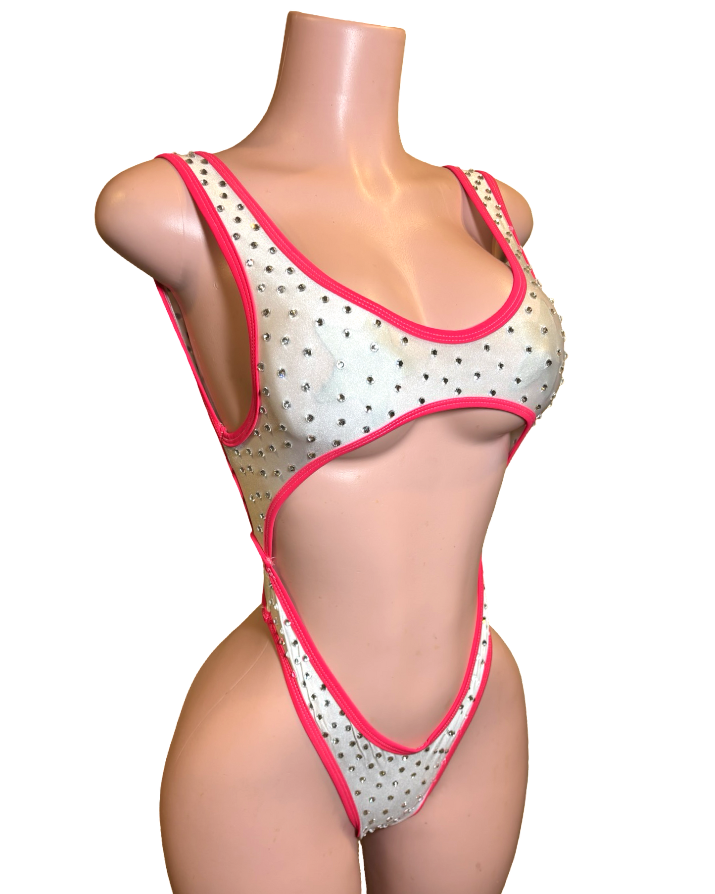 Rhinestone Cutout Bodysuit