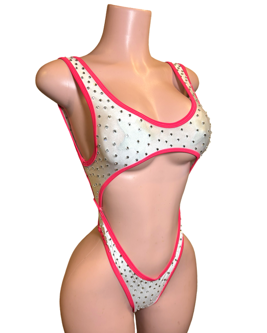 Rhinestone Cutout Bodysuit