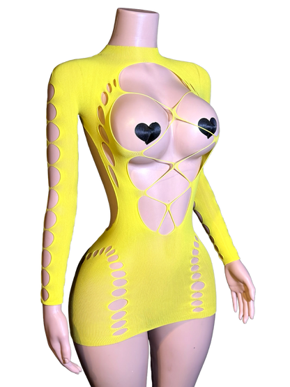 Pop Out Dress - Yellow