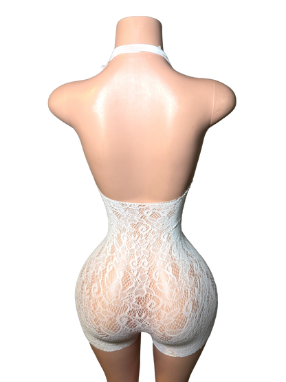 Glamour Romper - White