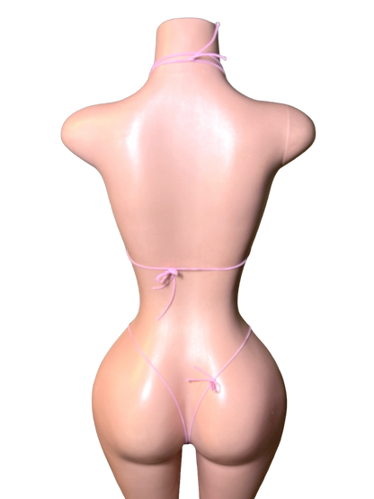 Pink Leather Micro Bikini