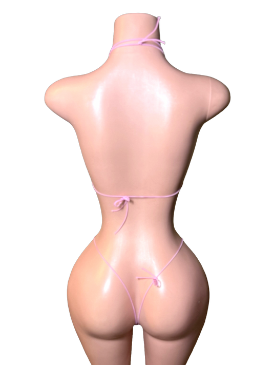 Pink Leather Micro Bikini