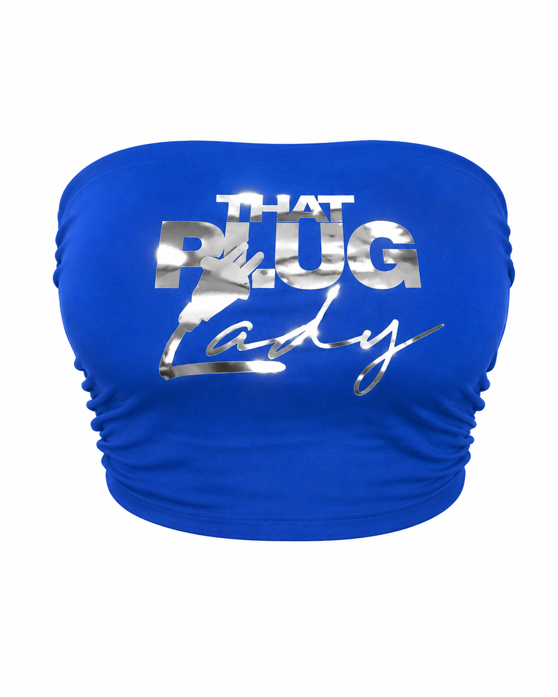 TPL Money Talk Tube Top - Blue & Silver