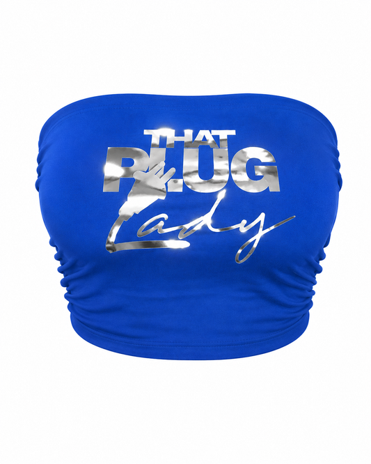 TPL Money Talk Tube Top - Blue & Silver