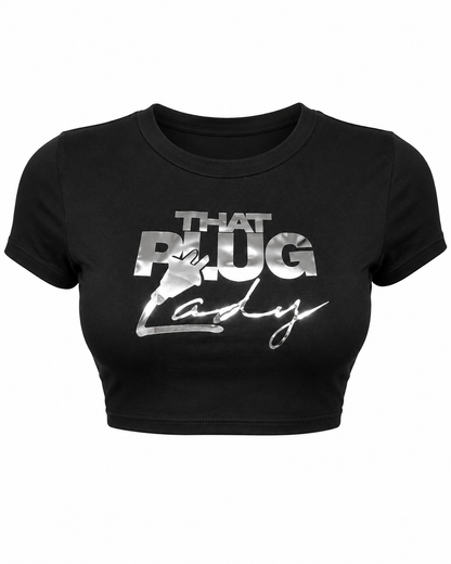 TPL Money Talk Crop Top - Black & Silver