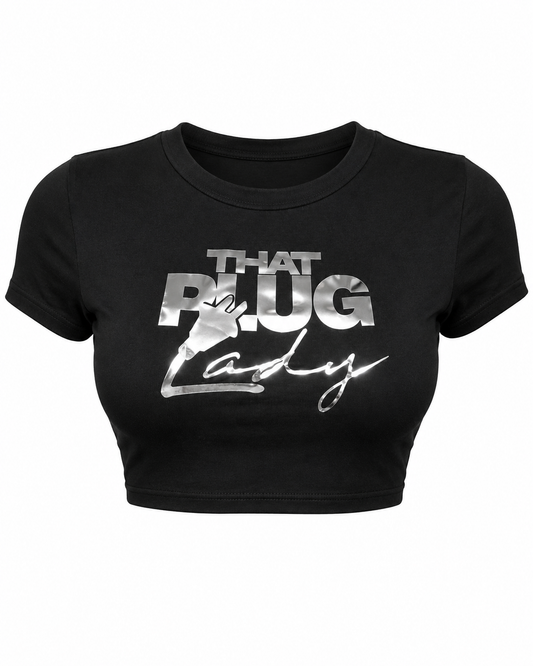 TPL Money Talk Crop Top - Black & Silver