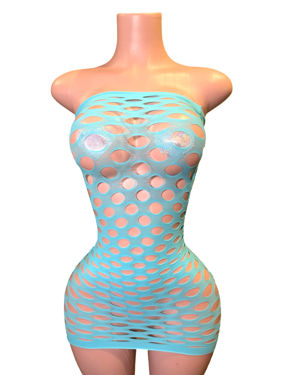 Bubble Pop Dress - Blue - That Plug Lady