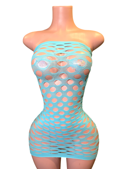 Bubble Pop Dress - Blue - That Plug Lady