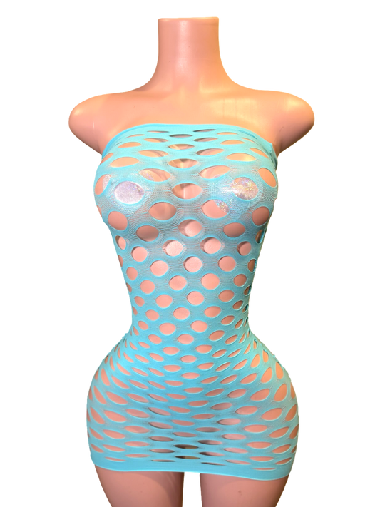 Bubble Pop Dress - Blue - That Plug Lady