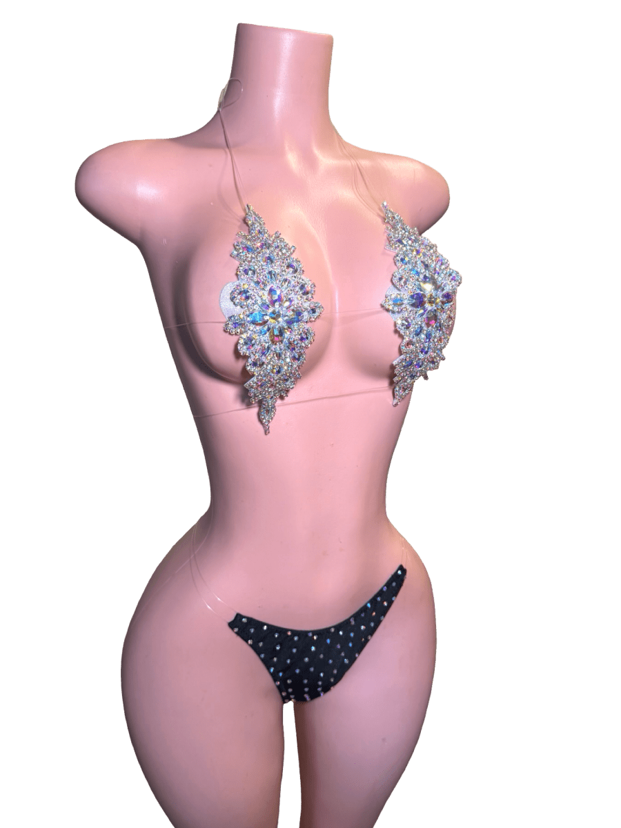 Glacier Crystal w/ Black String Thong - That Plug Lady