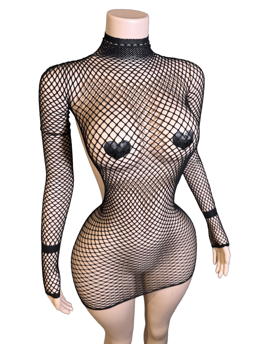 Mesh Muse Dress - Black - That Plug Lady