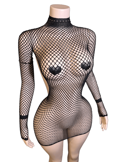 Mesh Muse Dress - Black - That Plug Lady
