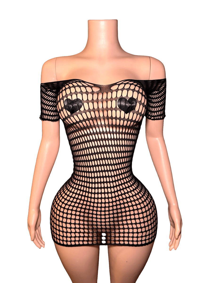 Off Shoulder Net Dress - That Plug Lady