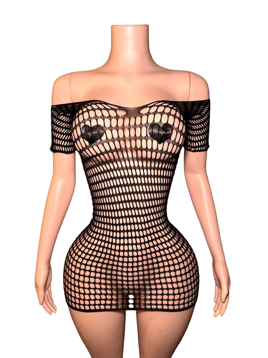Off Shoulder Net Dress - That Plug Lady