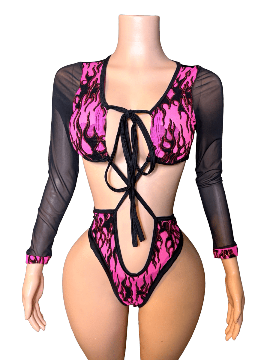 Pink CrossFlamez Bodysuit - That Plug Lady