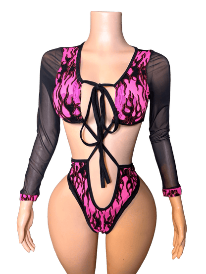 Pink CrossFlamez Bodysuit - That Plug Lady