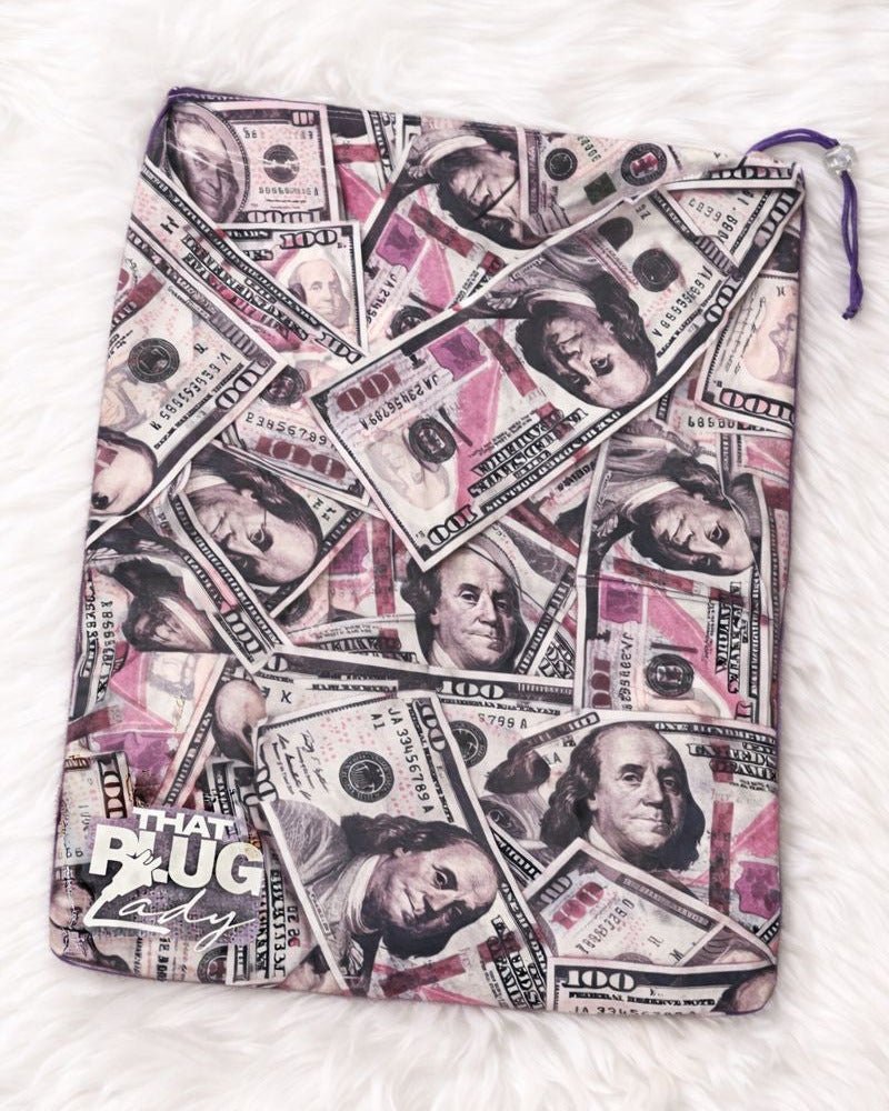 Purple Money Print Money Bag - That Plug Lady