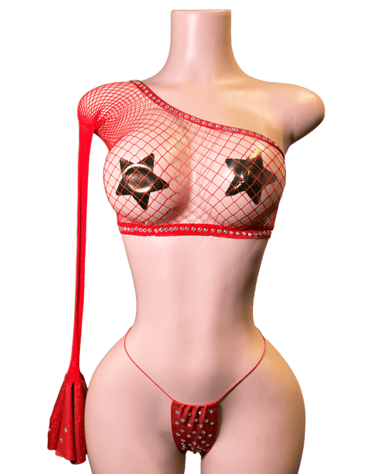 Red One - Arm Net Bikini Set - That Plug Lady