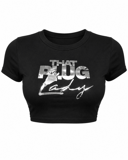 TPL Money Talk Crop Top - Black & Silver - That Plug Lady